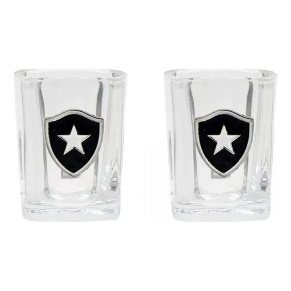 Jogo Com 2 Copos De Vidro Para Shot 70ml Do Botafogo