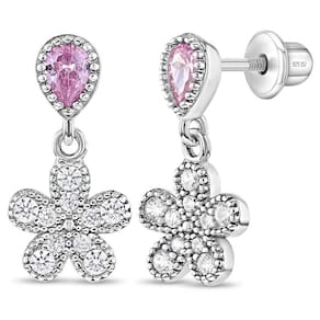 Brincos In Season Jewelry Flower em prata esterlina 925 CZ