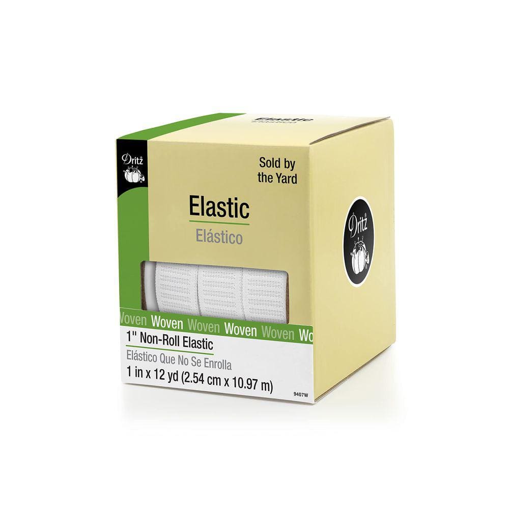 Elastic Dritz 9407W, tecido branco sem rolo, de 1 polegada p