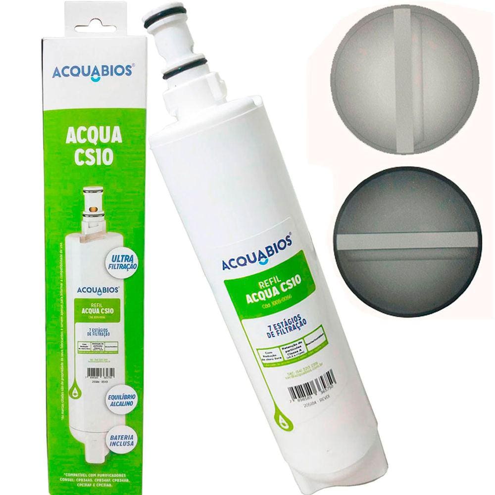 Filtro Refil Classe A compatível Purificador Consul CPB33 CIX07 CIX08 com Acabamento Adesivo