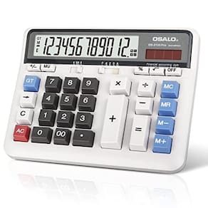 Calculadora de mesa pendance, display LCD extra grande de 12