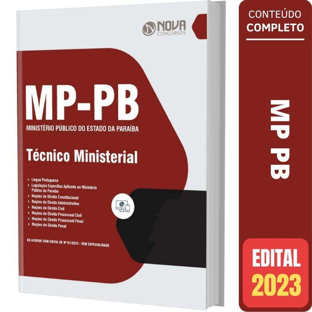 Apostila MP PB - Téc. Ministerial 2023 | Editora Avançar