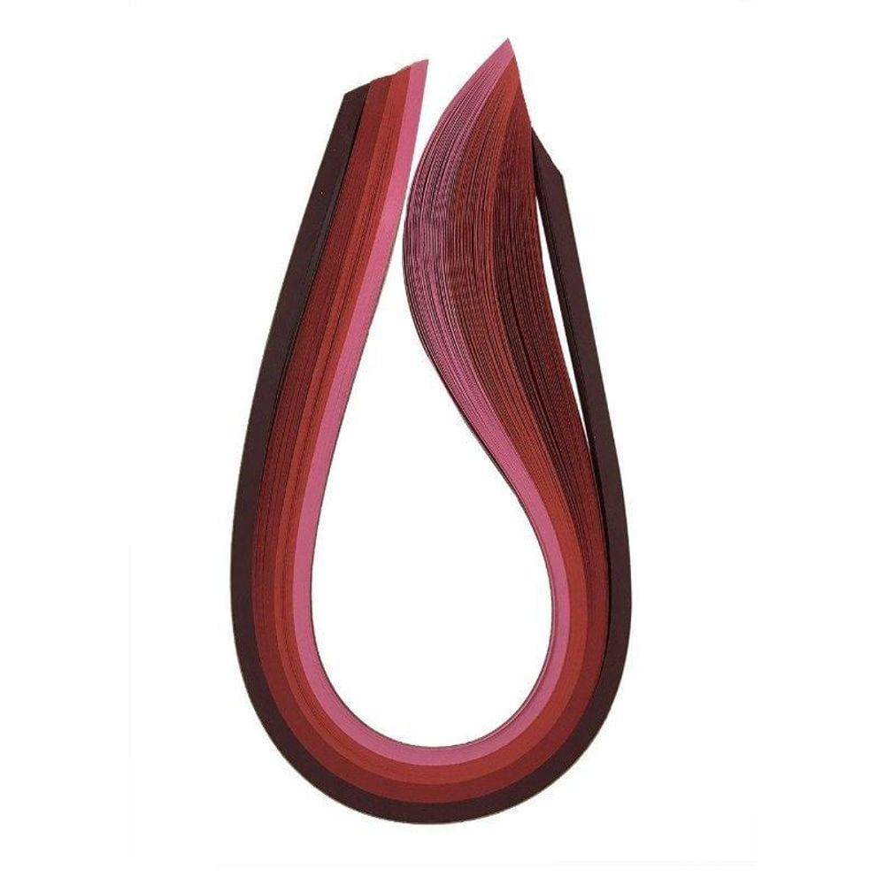 100 Papel Para Quilling - Tons Vermelho