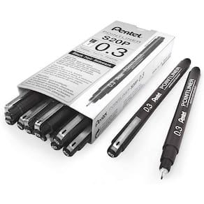 Caneta de desenho Pentel Arts Pointliner 0,3 mm de tinta pre