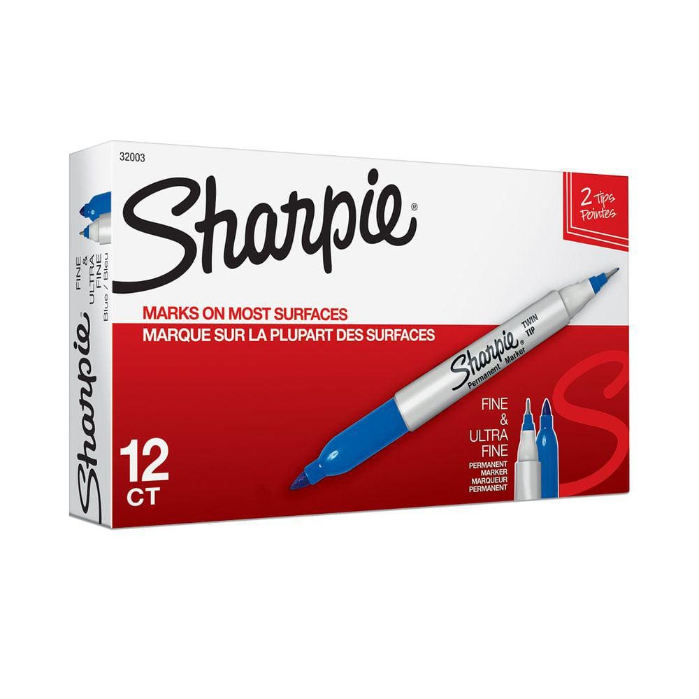 Marcadores permanentes SHARPIE Twin Tip Fine/Ultra Fine Blue