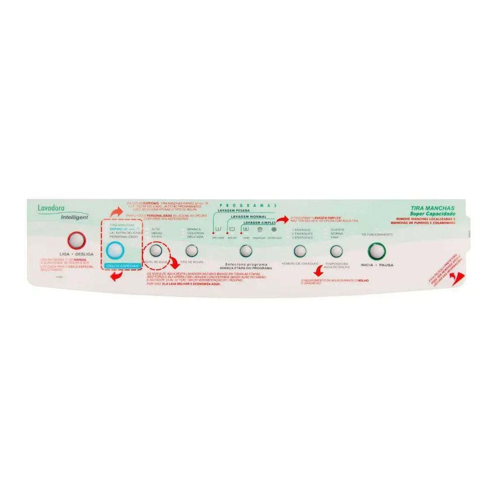Adesivo Painel Decorativo Lavadora Brastemp Bwt24 Bwq24b