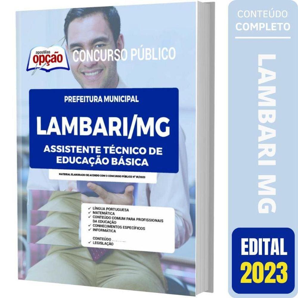 Apostila Lambari Mg - Assistente Técnico De Educação