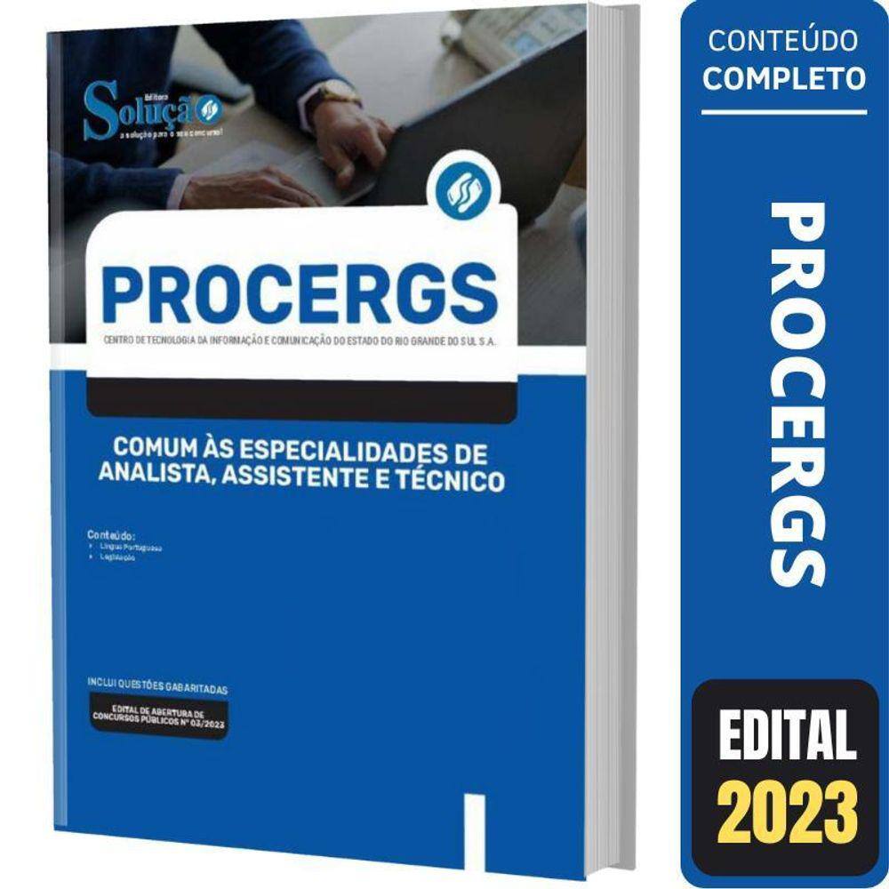 Apostila Procergs Rs - Comum Analista Assistente Técnico