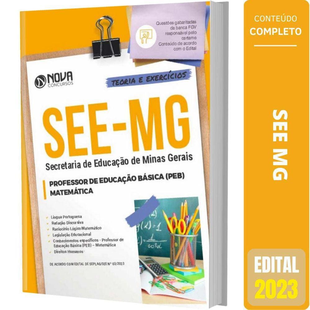 Apostila See Mg 2023 Professor Educação Básica Peb