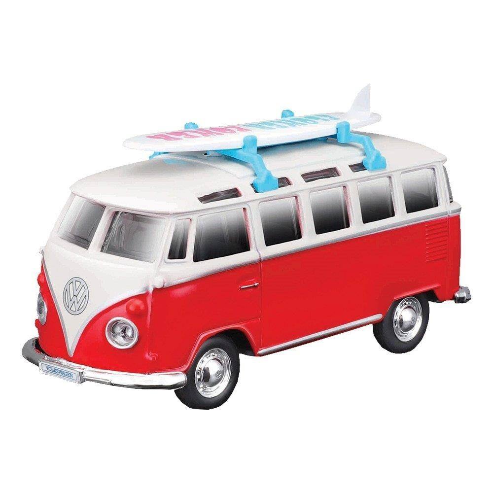 Carrinho Maisto Weekenders Van Samba com Prancha de Surf