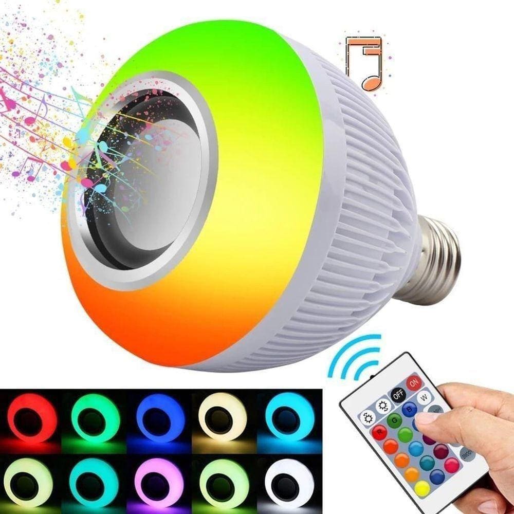 Lâmpada Musical Multicolorida Led Rgb Caixa De Som Bluetooth 3w