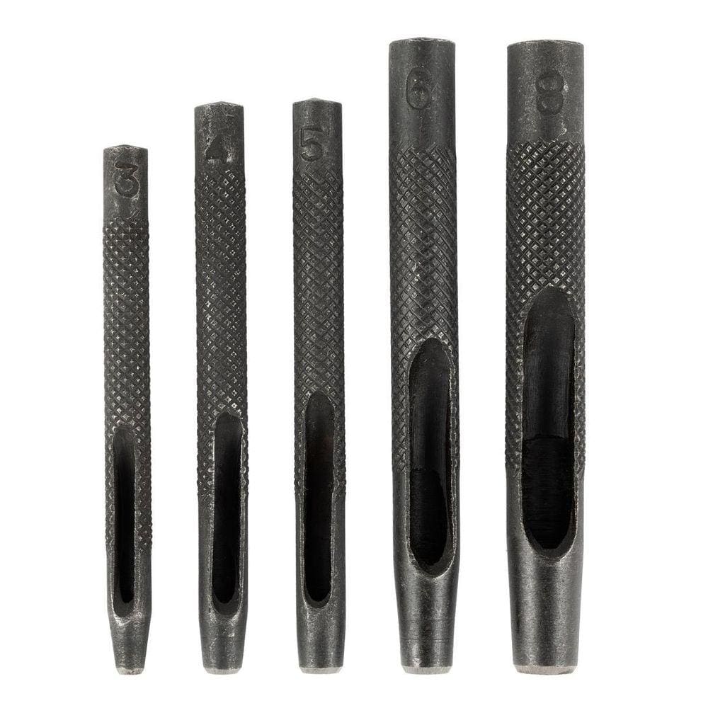 Kit Vazador Furador Couro Cinto Borracha 5 Pcs Profissional