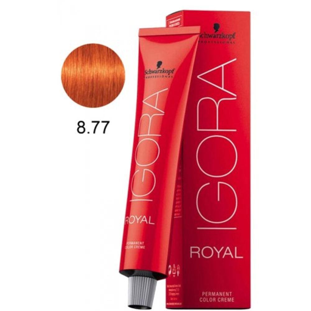 Coloração Igora Royal 60g - 8-77 Louro Claro Cobre Extra