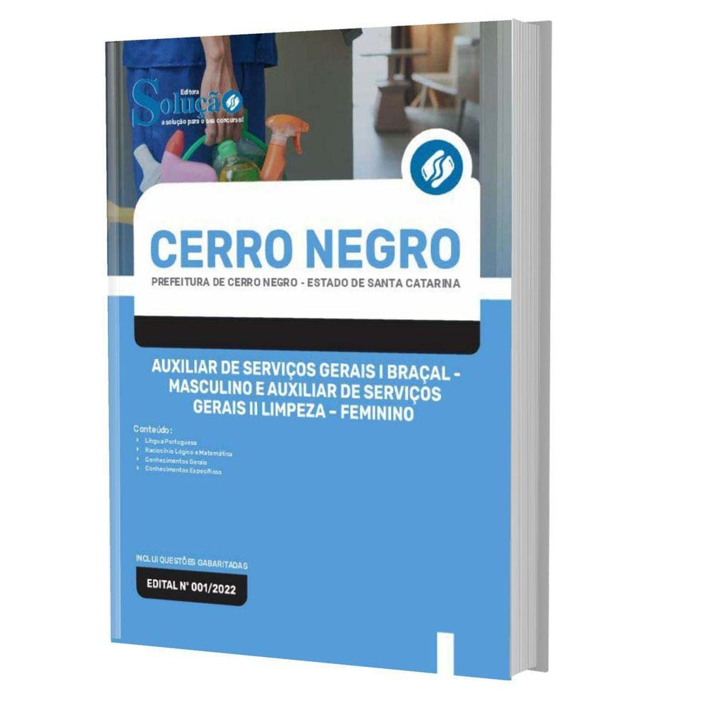 Apostila Cerro Negro Sc - Auxiliar De Serviços Gerais 1 E 2