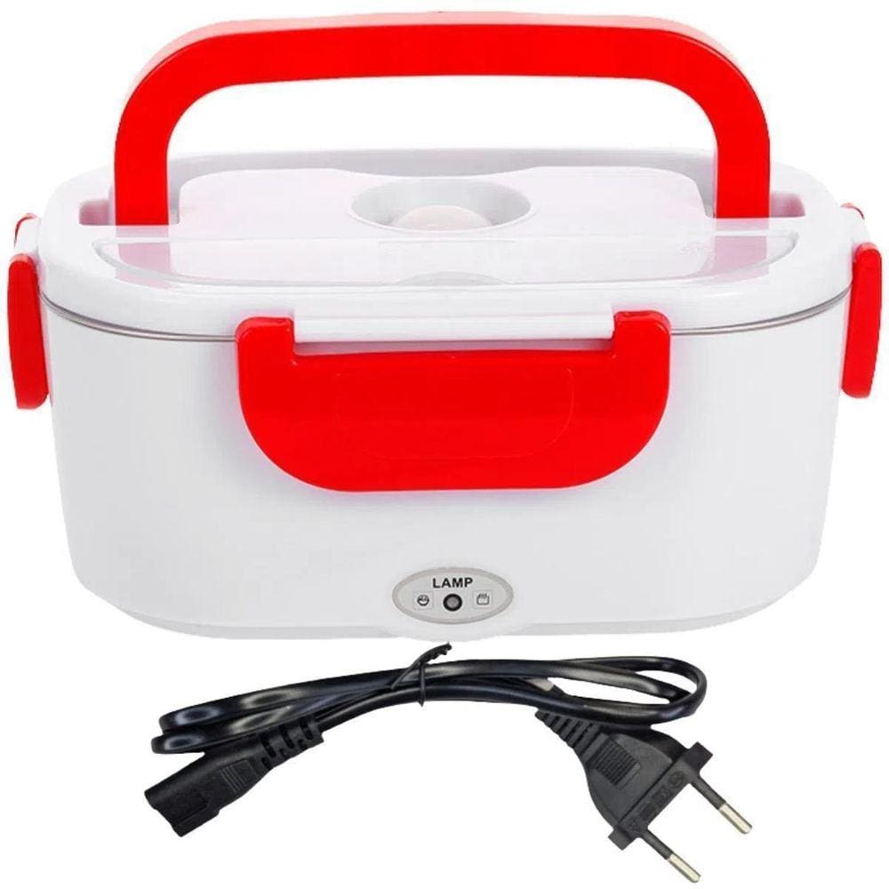 Marmita Marmitex Elétrica 110Volts Luz Cor Branca E Vermelha