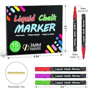 Marcadores de giz Shuttle Art 15 cores vibrantes Liquid Chalk Ma