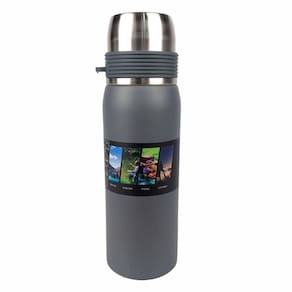 Garrafa Térmica com copinho inox café chá cinza 600ml