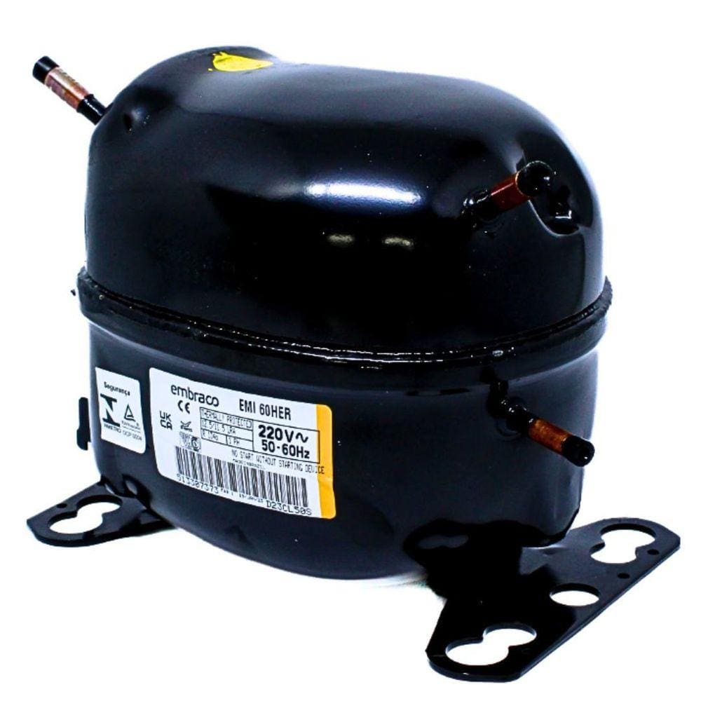 Compressor Motor Embraco 1/6 HP EMI60HER Gás R134 220V