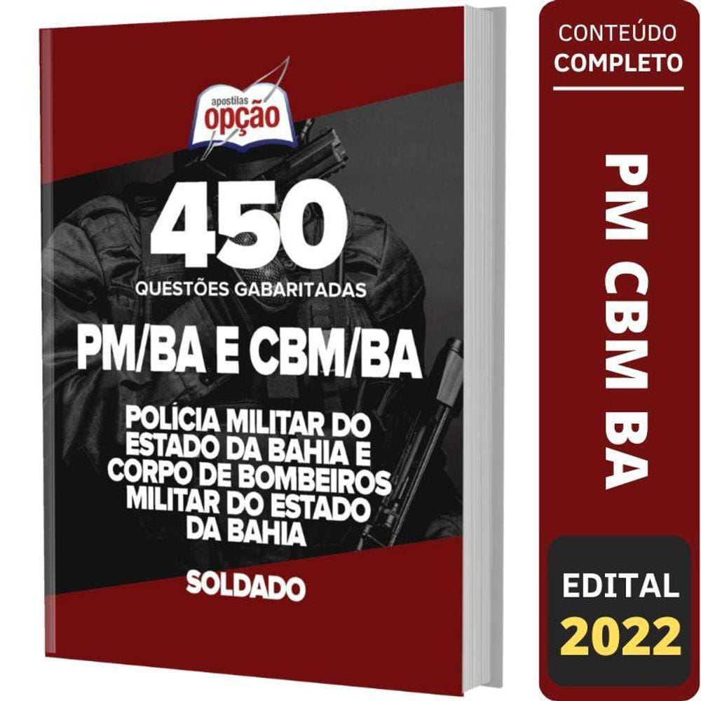 Caderno Questões Gabaritadas Pm E Cbm Ba - Soldado