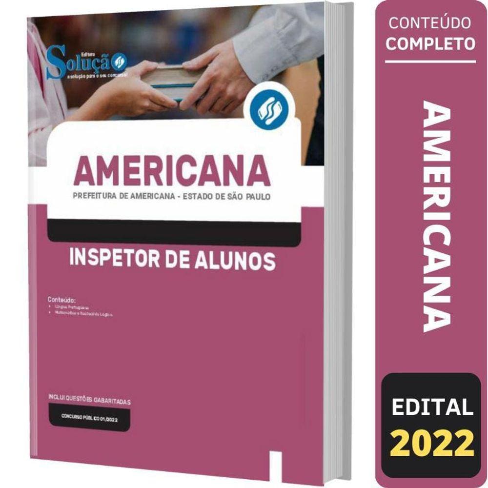 Apostila Concurso Americana Sp - Inspetor De Alunos