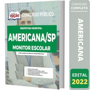 Apostila Concurso Americana Sp - Monitor Escolar