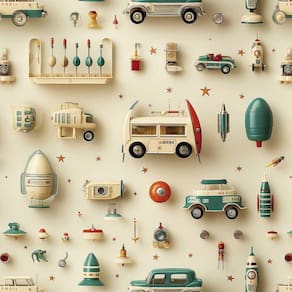 Papel De Parede Infantil Carro Espacial Branco Vinilico 3M