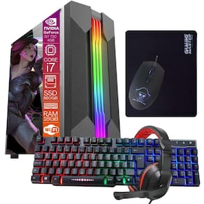Computador Gamer TOB Intel Core i7 Wi-Fi SSD 960GB Memória 16GB VGA GT730 4GB Windows 10 Pro Trial + Teclado e Mouse + Mouse Pad + Headset