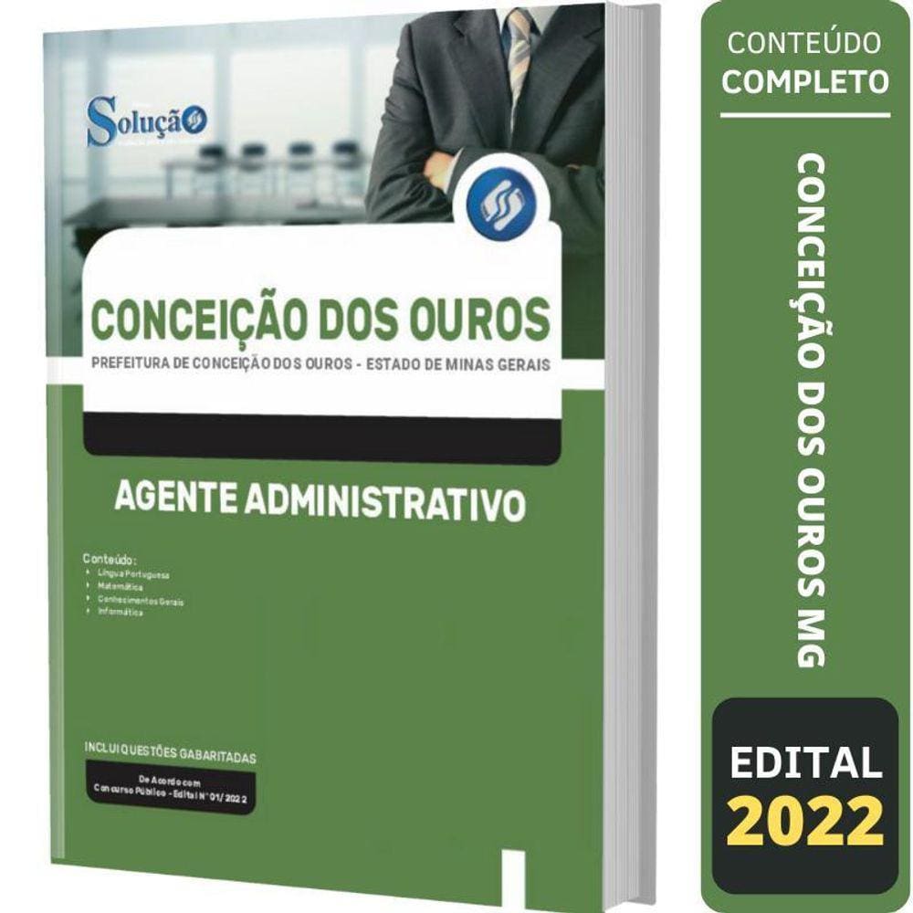 Apostila Concurso Conceição Dos Ouros Agente Administrativo