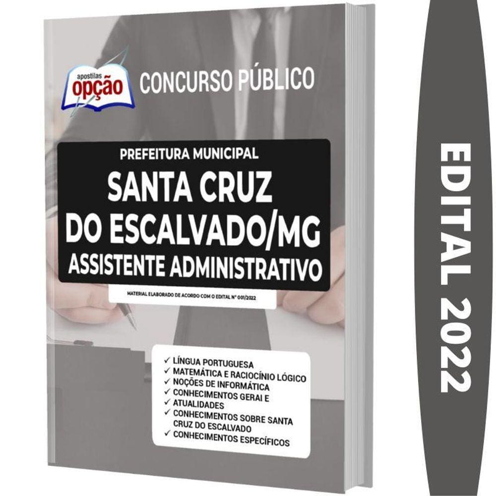 Apostila Santa Cruz Do Escalvado Assistente Administrativo