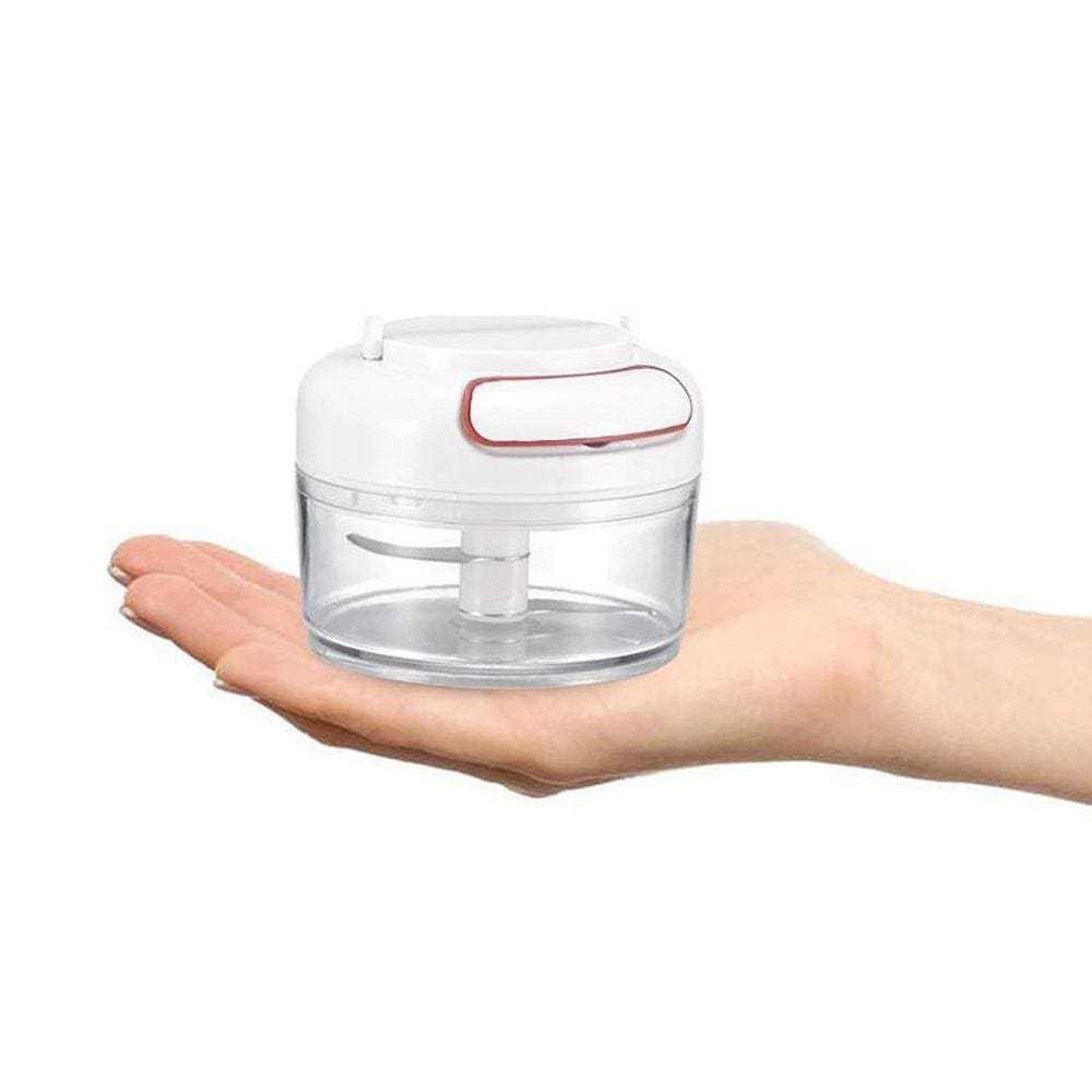 Mini Processador Manual 2 Lâminas Inoxidável Alho Alimentos