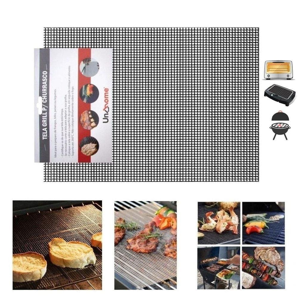 Tapete Grill Tela Churrasqueira E Forno Flexível Em Metal