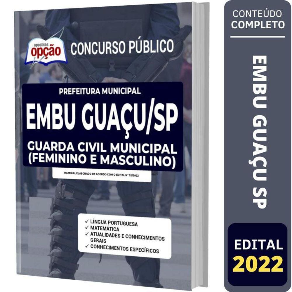 Apostila Concurso Embu Guaçu Sp - Guarda Civil Municipal