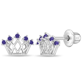 Brincos In Season Jewelry em prata esterlina 925 roxa CZ Cro