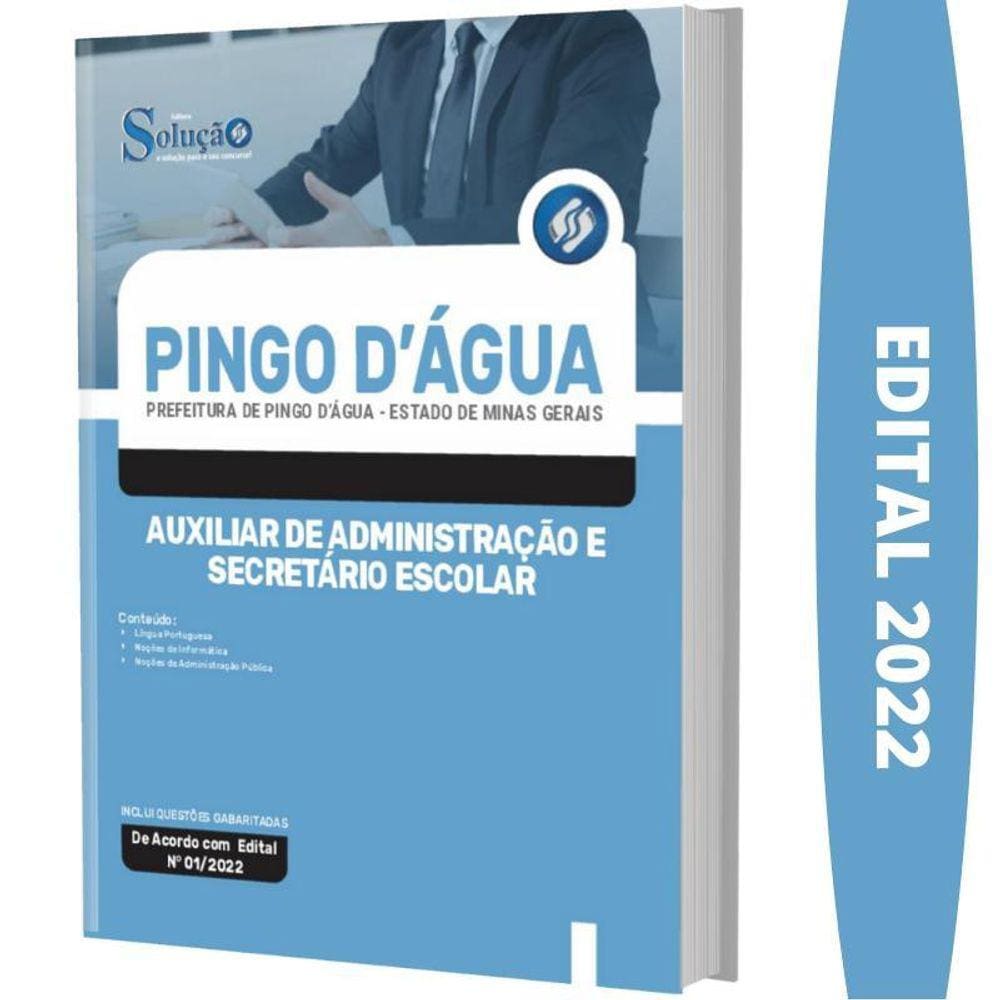 Apostila Pingo Dágua Mg - Auxiliar Administração Secretário