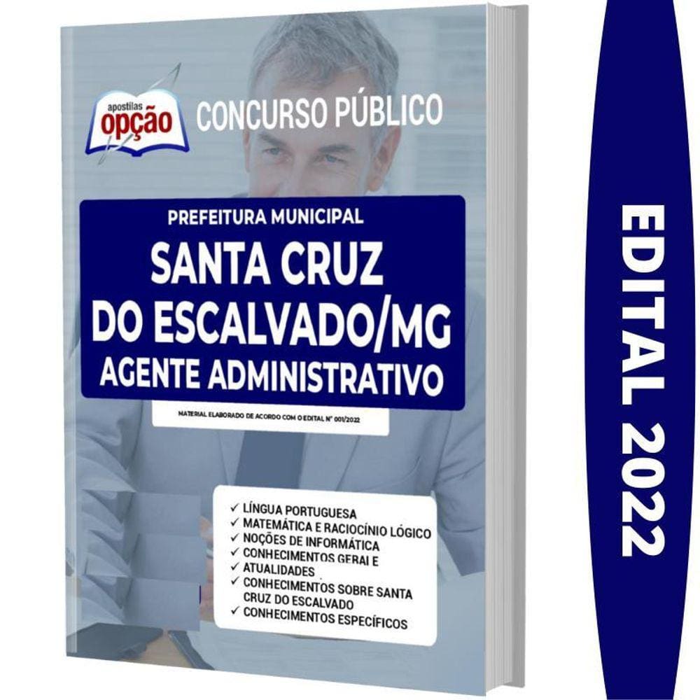 Apostila Santa Cruz Do Escalvado - Agente Administrativo