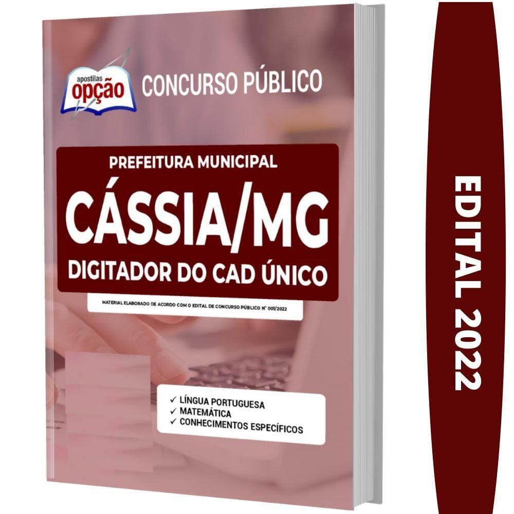 Apostila Concurso Cássia Mg - Digitador Do Cad Único