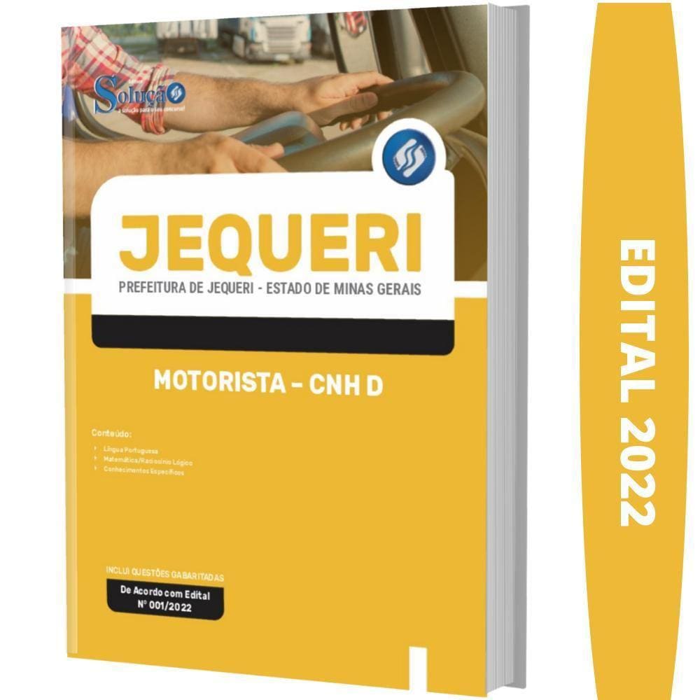 Apostila Prefeitura Jequeri Mg - Motorista - Cnh D