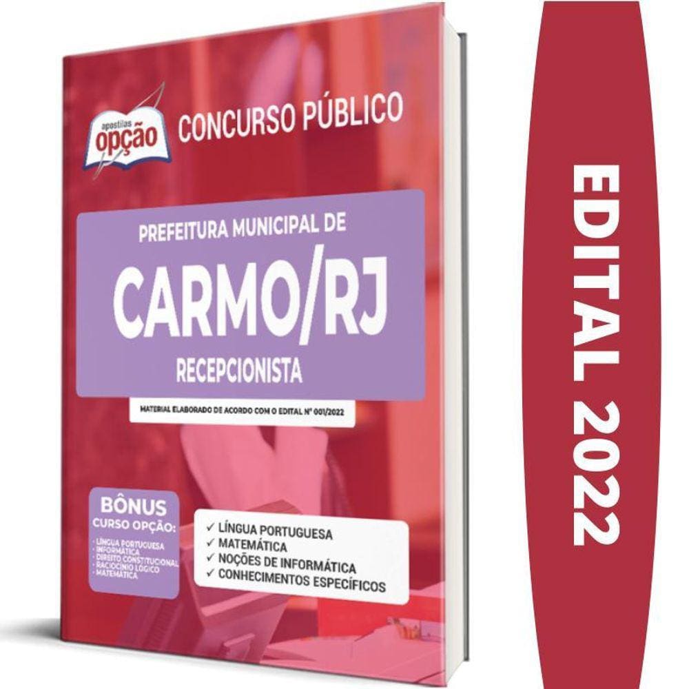 Apostila Prefeitura Carmo Rj - Recepcionista