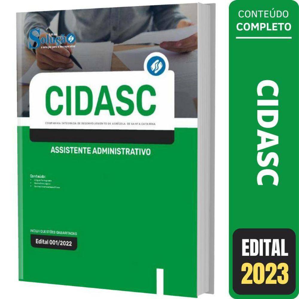 Apostila CIDASC 2023 - Assist. Administrativo | Editora