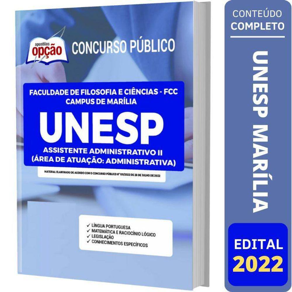 Apostila Unesp Marília - Assistente 2 Área Administrativa