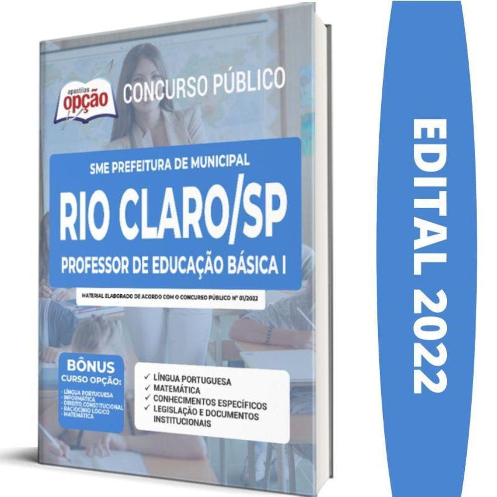 Apostila Sme Rio Claro Sp Professor Educação Básica 1 Peb 1