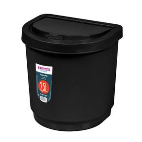 Lixeira De Pia Com Tampa Flip 2,5 Litros Multiuso Preto