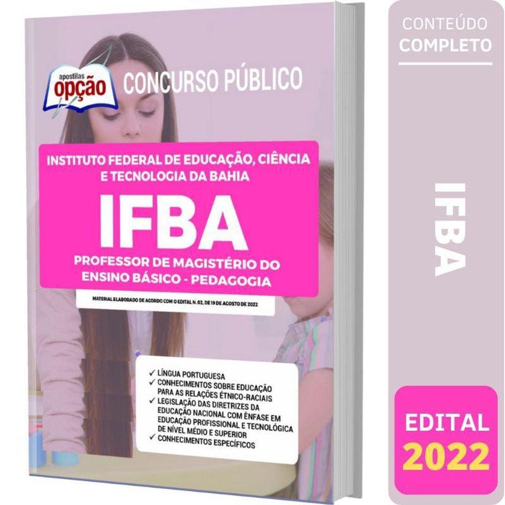 Apostila Concurso Ifba - Professor Magistério Pedagogia