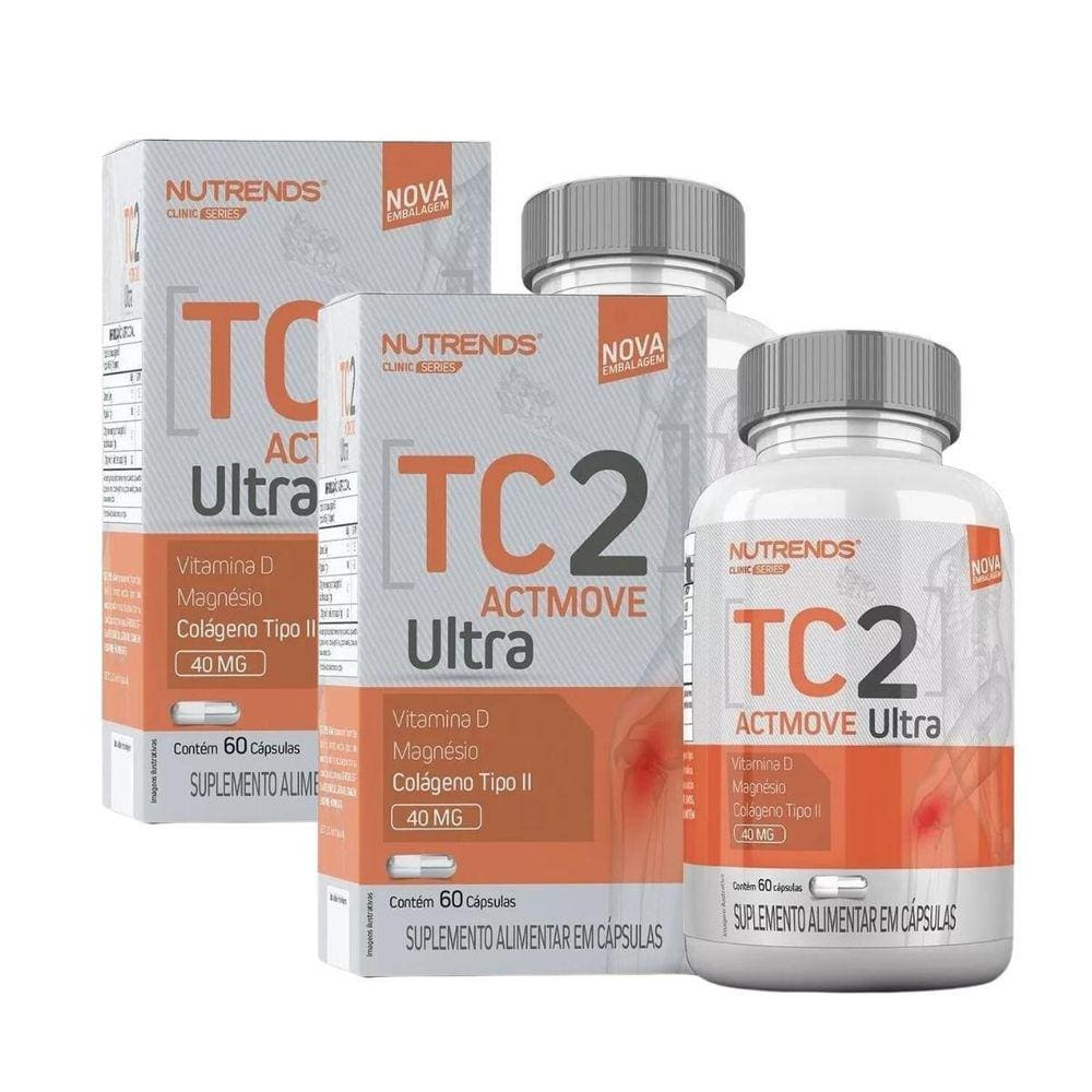 Kit 2 Colágeno Tipo Ii Ultra Actmove 60 Caps Nutrends