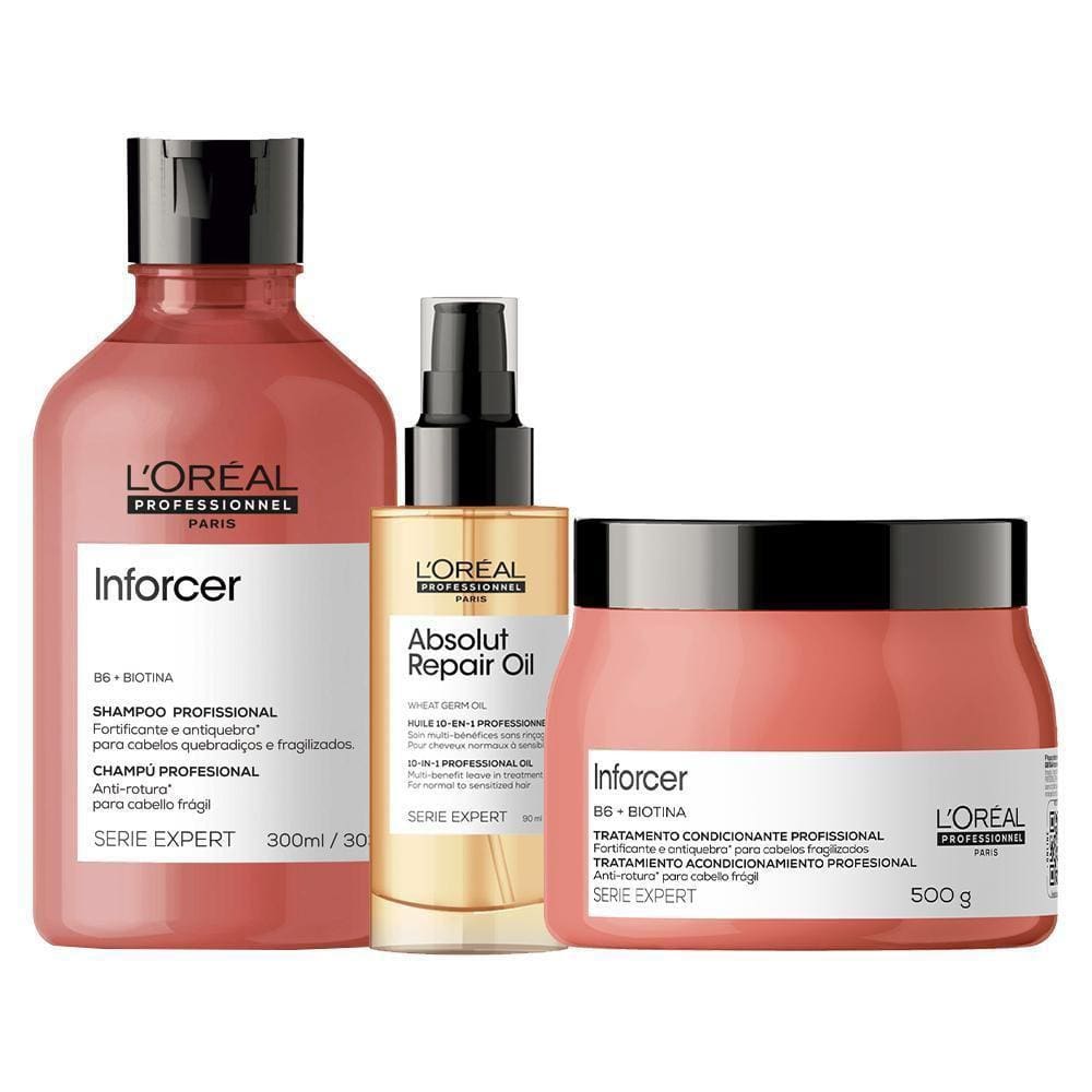 Kit L`Oréal Pro Serie Exp Inforcer - Sh E Másc E Sérum