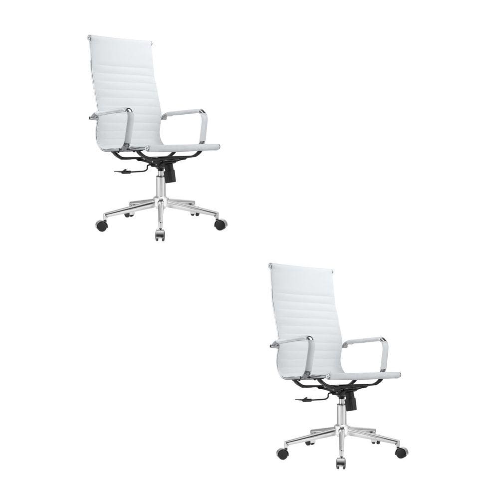 Kit com 2 Cadeiras Presidente Manhattan Branco
