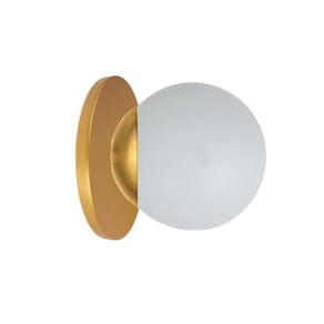 Arandela Moderna Jabuticaba Vidro 12,5cm Dourado Fosco