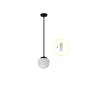 Pendente Preto Bancada Cozinha Cabeceira De Cama + Led Vi