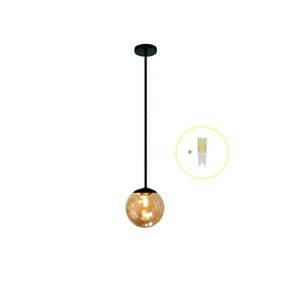 Pendente Preto Bancada Cozinha Cabeceira De Cama + Led Vi