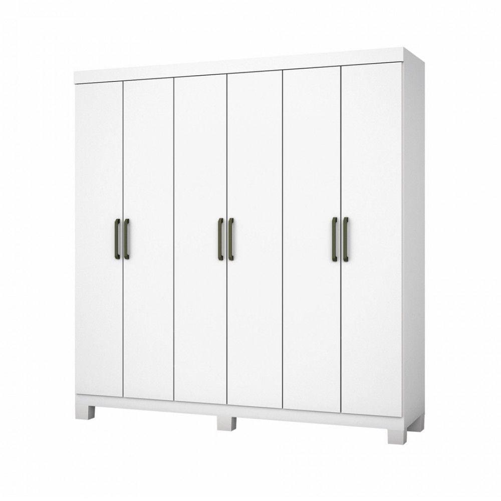 Guarda Roupa R22 6 Portas 2 Gavetas Sem Espelho Com Pés Carioca Móveis